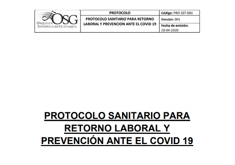 Protocolo Sanitario Para El Retorno Laboral Y Prevenci N Ante El Covid